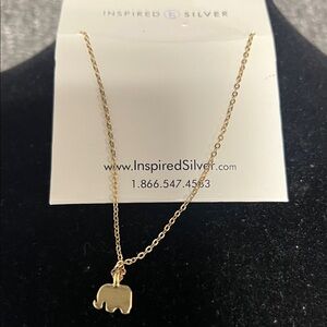 Gold Elephant Charm Necklace